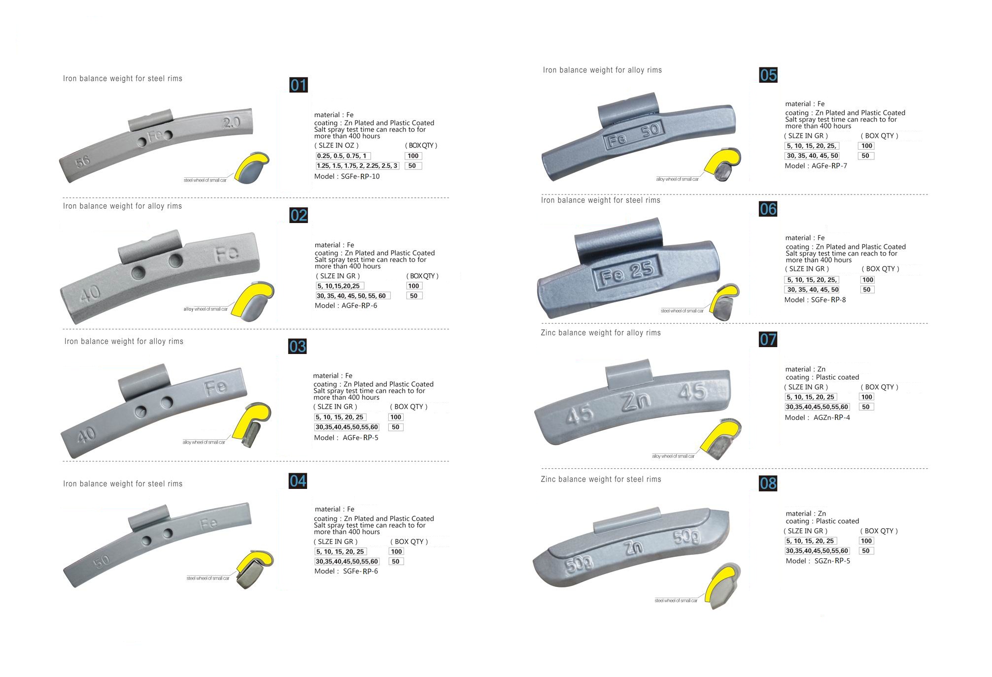Балансировочные грузики 01-08